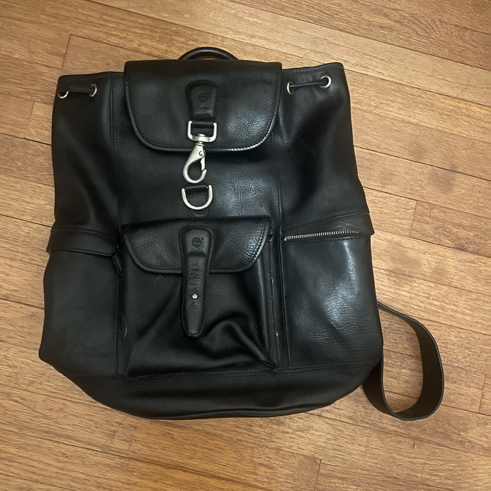 Timberland Black Leather Backpack